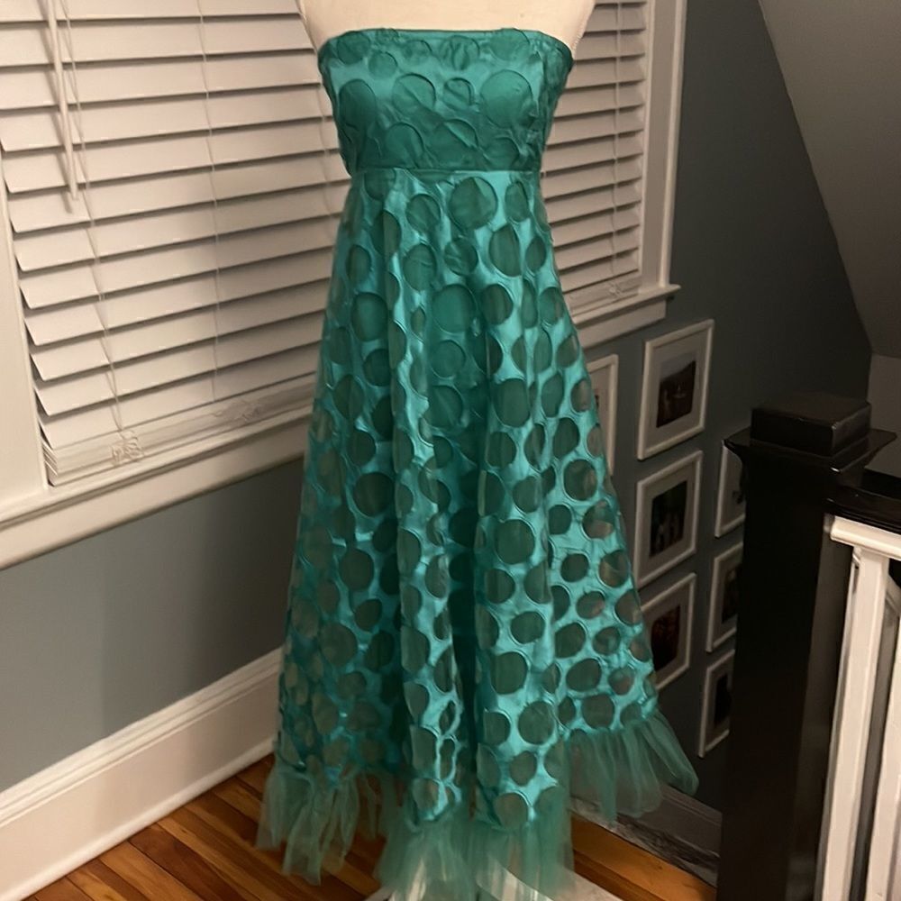 Anthropologie-Emerald Tulle Maxi Dress - Picture 8 of 9